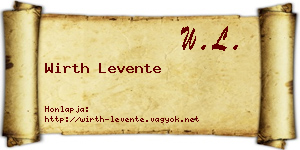Wirth Levente névjegykártya
